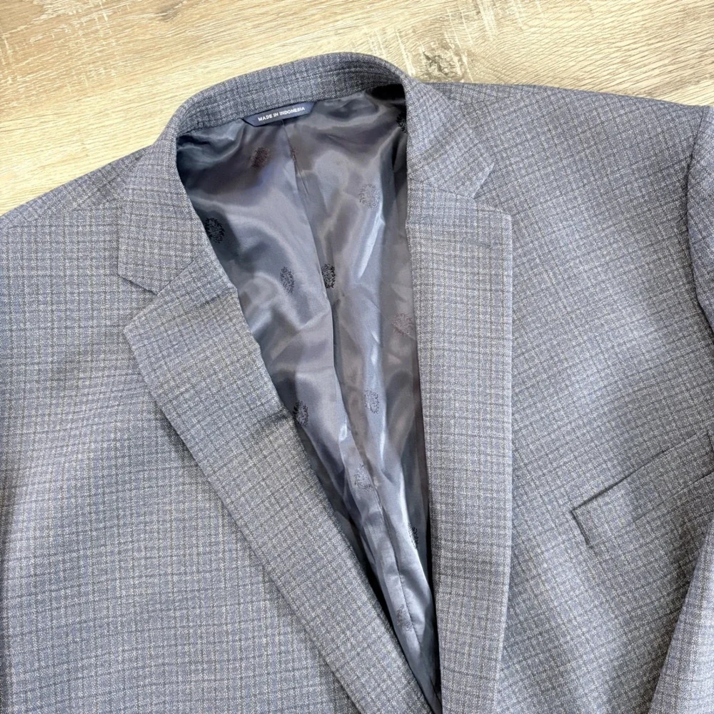 Ralph Lauren Mens 56R Wool Blend Natural Stretch Blazer Sport Coat Blue Grey‎